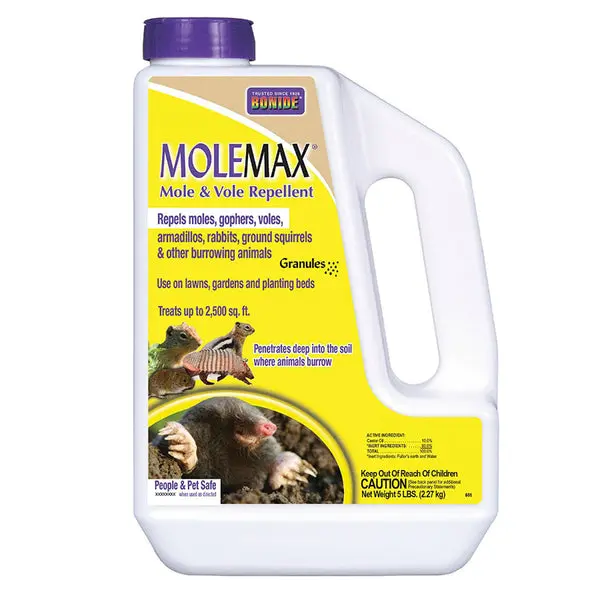 Bonide 691 Molemax Mole & Vole Repellent Granules & Bulb Protector 5 lbs