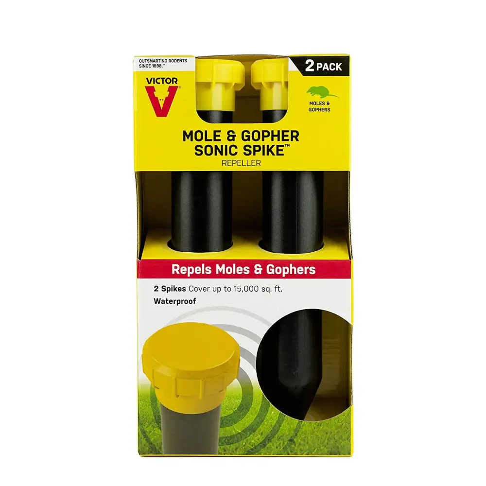 Victor M9012 Sonic Spike Mole Gopher Repeller 2-Pack Yard Protection