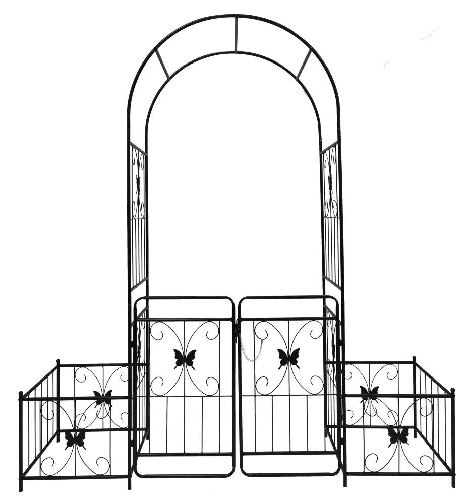 79.5 Inch Wide Metal Garden Arch Gate 86.6 Inch High Climbing Plants Support garden life