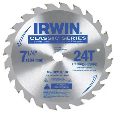 Irwin Tools 25130 Classic Series Carbide Tipped Circular Saw Blade American Tool