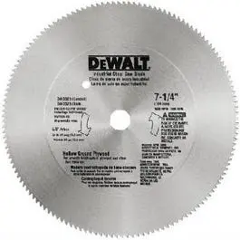 7.25 Inch 40 TPI Combination Saw Blade Precision Wood and Metal Cutting Dewalt