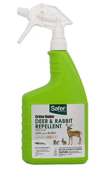 Safer 5981 32 Oz Ready-to-Use Deer and Rabbit Repellent Spray