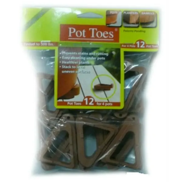 Pot Toes PT-12TCHT Decksaver Plant Stand Elevator Terra Cotta 3 Inch 12 Pack