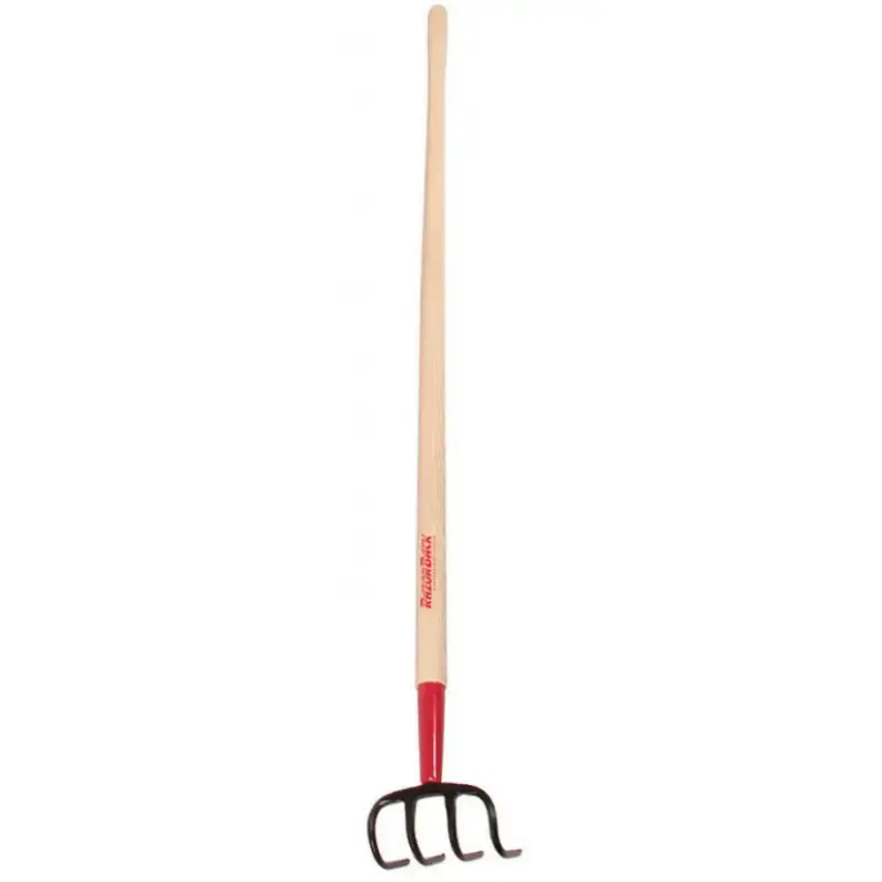 Razor-Back Forged Cultivator Wood Handle 4 Curved Tine 68115