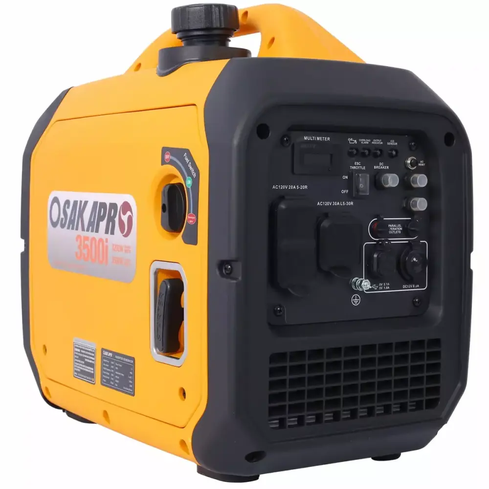3500 Watt Travel-friendly Generator. Inverter Generator Gas Powered. EPA Compliant CO SENSOR. Space-saving and Featherweig...