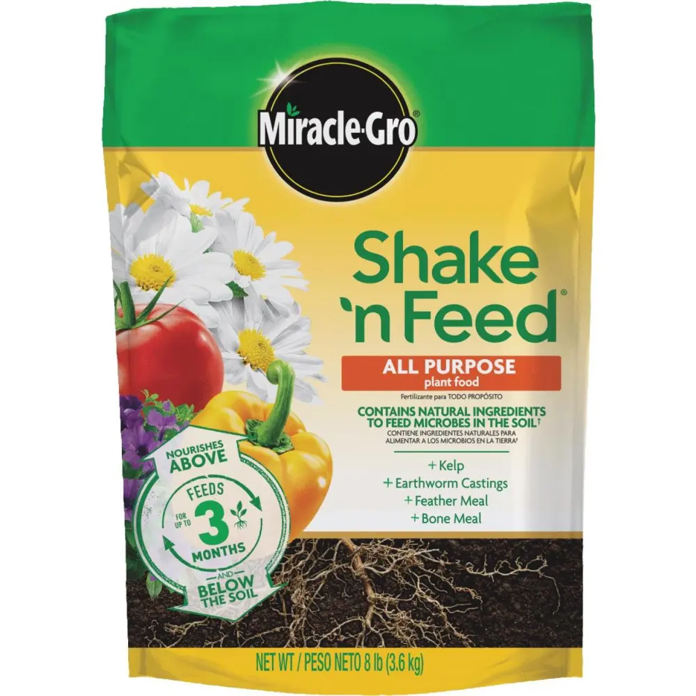 Miracle-Gro Shake N' Feed 8 Lb. 12-4-8 All-Purpose Dry Plant Food Miracle Gro