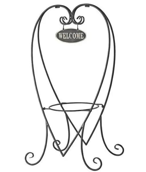 Landscapers Select JY-41 Welcome Hanging Planter Black 30 Inch