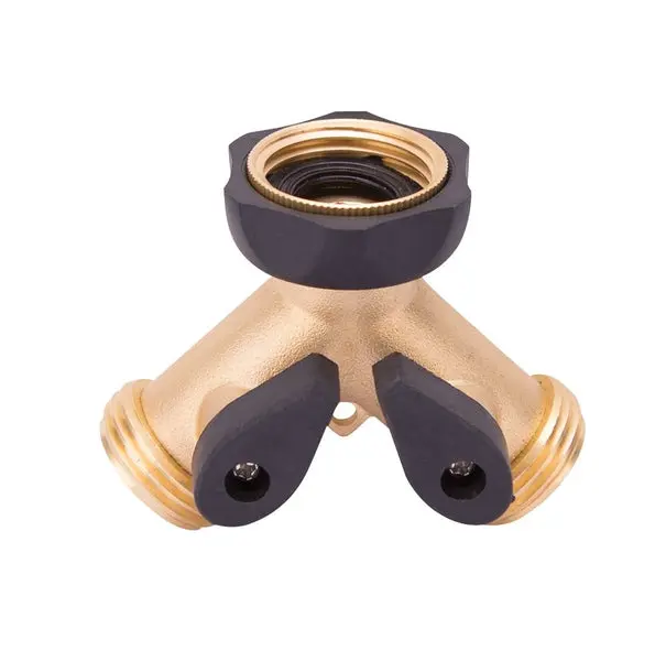 Landscapers Select GB9105A3L Brass Garden Hose Y-Connector Shut-Off