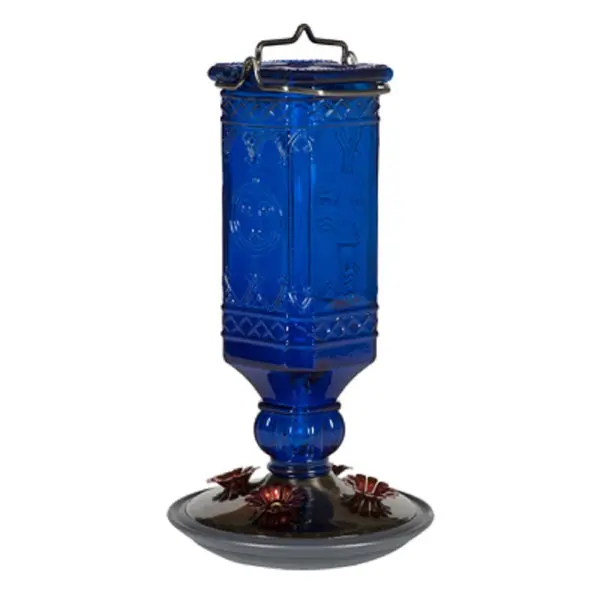 Woodstream 8117-2 Cobalt Blue Hummingbird Bottle Feeder 16 Oz Garden