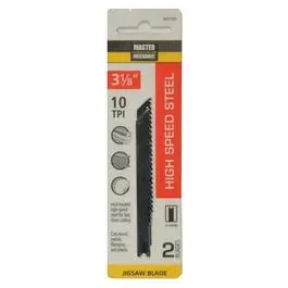 2-Pack 3-1/8-Inch 10-TPI High-Speed Steel Metal-Cutting Jigsaw Blades Master Mechanic