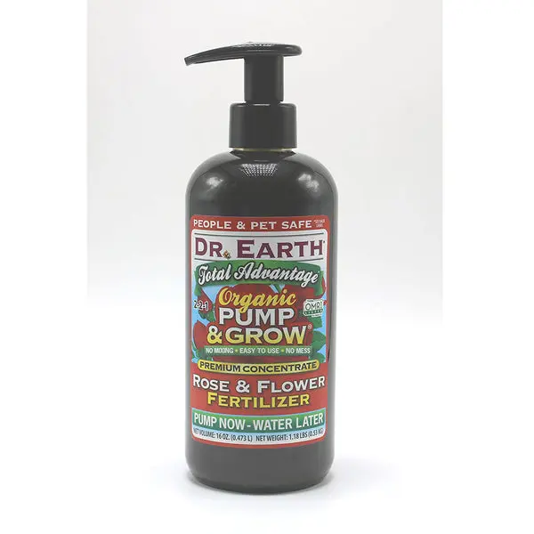 Dr. Earth 1079 Pump & Grow Total Advantage Rose & Flower Liquid Fertilizer 16 Ounces
