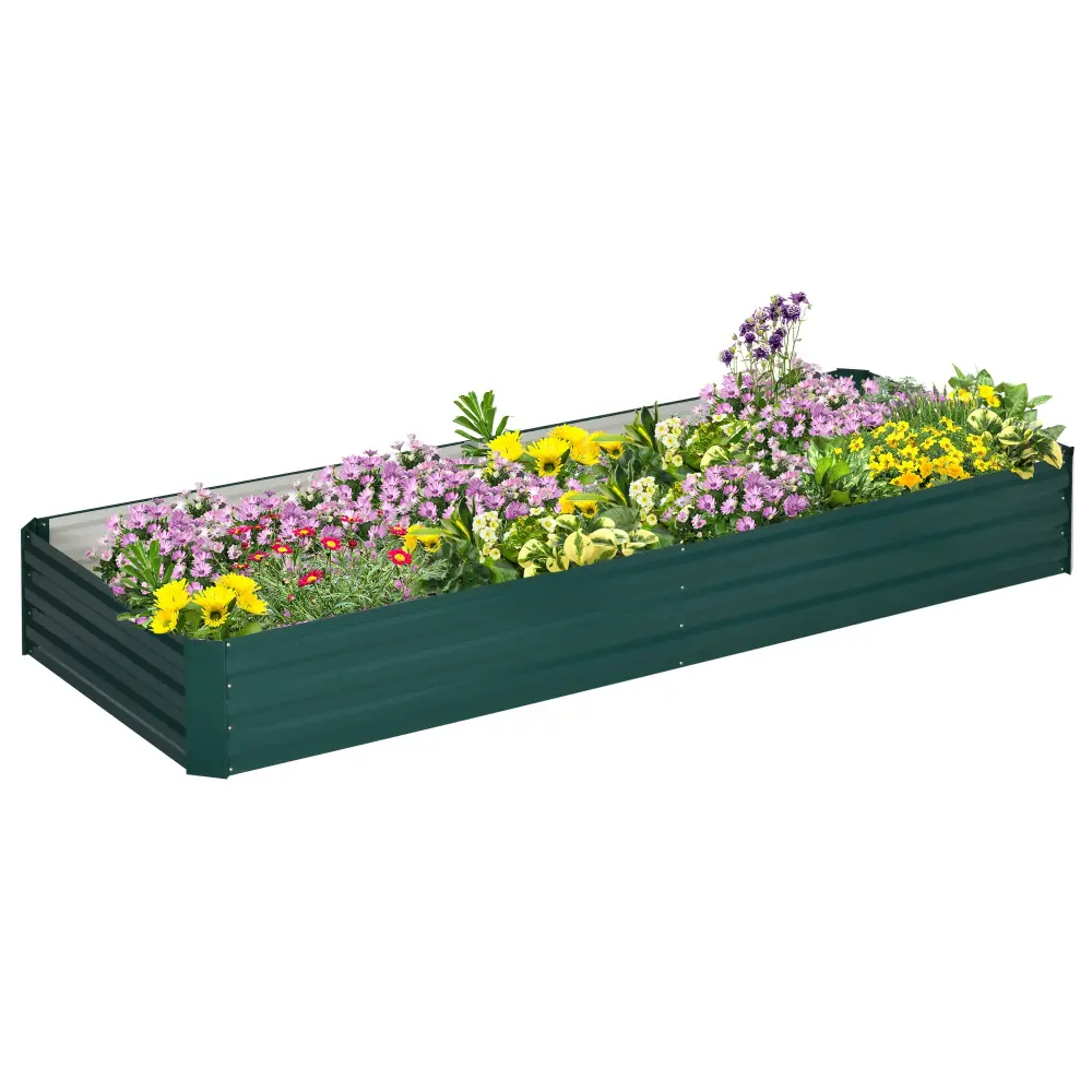 Outsunny Galvanized Raised Garden Bed 8' X 3' X 1' Metal Planter Box aosom business