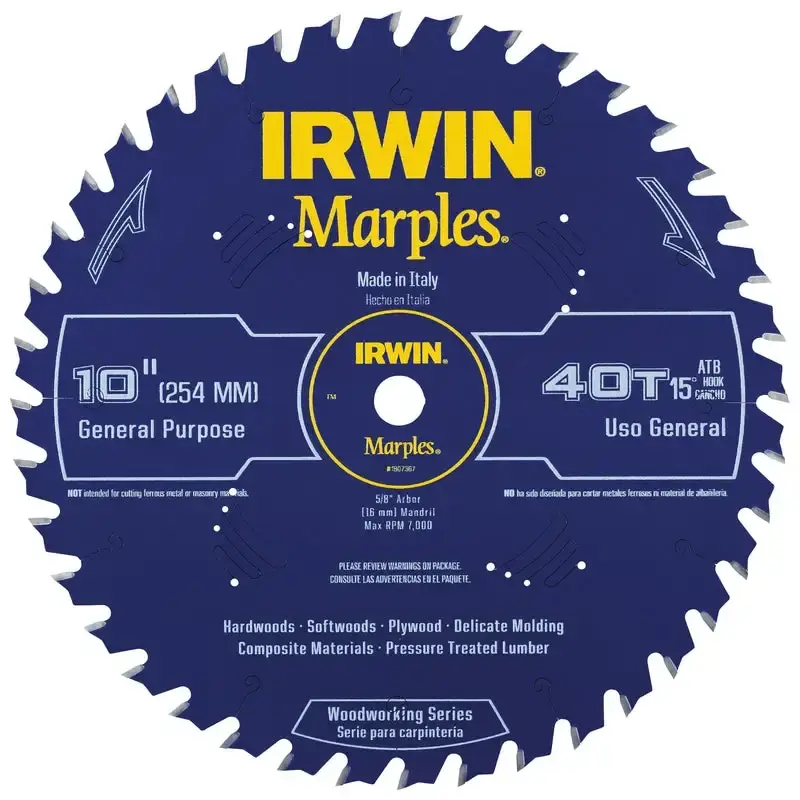 Irwin Marathon 8-1/4 Inch Carbide Miter and Table Saw Blade 24 Teeth - Precision Woodworking Irwin Marathon 8-1/4 Inch Carbide Miter and Table Saw Blade 24 Teeth - Precision Woodworking