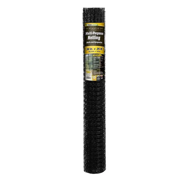 YardGard 889523A PVC Multi-Purpose Netting Black 3/4x1 Inch Mesh 36x25 Feet Versatile Protection