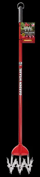 Garden Weasel 90206 5-Way Cultivating Tool Garden Bed Maintenance Red Handled Tool