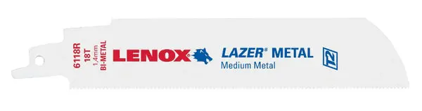 Lenox 24903T6118R Lazer Bi-Metal Reciprocating Saw Blades 18 TPI 6 Inch 2-Pack