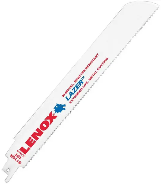 Lenox 24905T9110R Lazer Bi-Metal Reciprocating Saw Blades 10 TPI 9 Inch 2-Pack