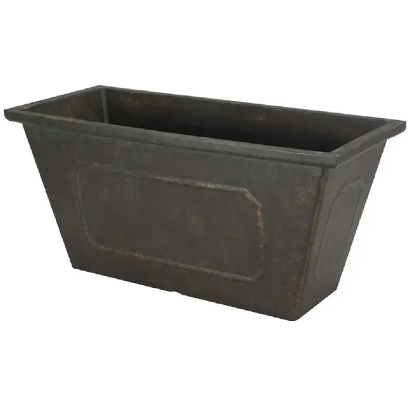 Landscapers Select PT-S049 Metallic Resin Planter 19 x 8 Inch Outdoor Garden Pot