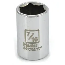 1/4-Inch Drive 7/16-Inch 6-Point Socket Professional Mechanics Master Mechanic
