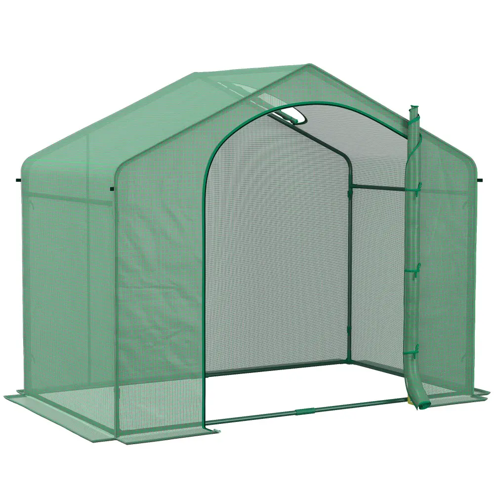 Outsunny 6' X 3' X 5' Travel-Friendly Walk- Greenhouse PE Cover and Steel Frame aosom business