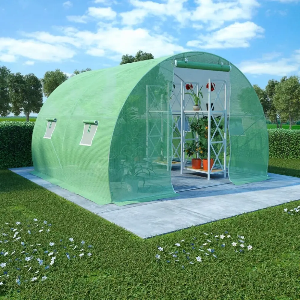 vidaXL Greenhouse 96.9 ft 118.1x118.1x78.7 Inches Square Walk- Greenhouse