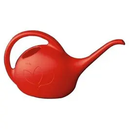 Indoor Watering Can Red Plastic 1/2-Gallon Long Spout Houseplants Novelty