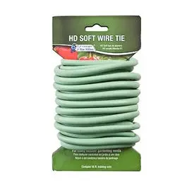 16-Foot Heavy-Duty Soft Coated Plant Wire Tie Thick Stems Green Thumb