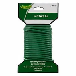 16-Foot Light-Duty Soft Coated Plant Wire Tie Delicate Stems Green Thumb